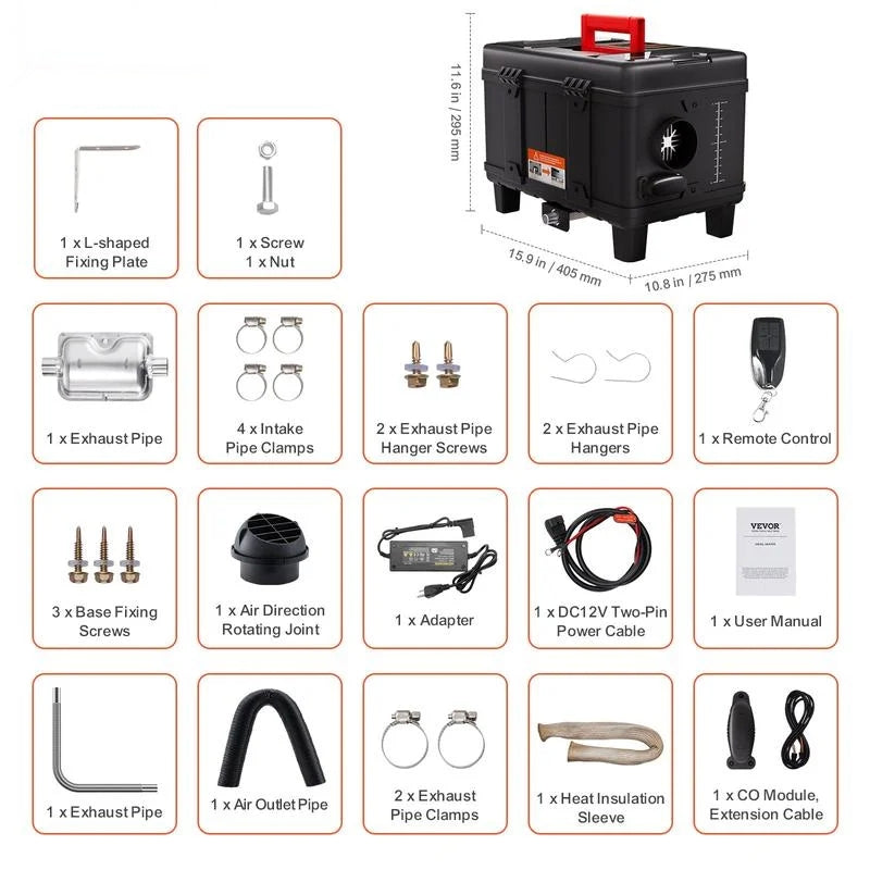 Upgraded All in One Diesel Air Heater